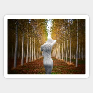 Beautiful Woman, Silver Birch Nymph. Sticker